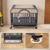 46in Heavy Duty Dog Crate, Furniture Style Dog Crate with Removable Trays and Wheels for High Anxiety Dogs