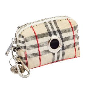 Waste Bag Holder -Beige Plaid (Color: Beige Plaid)