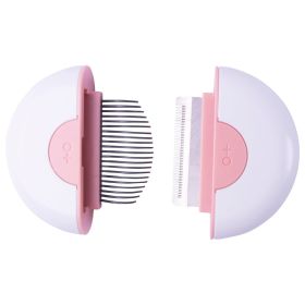 Pet Life 'LYNX' 2-in-1 Travel Connecting Grooming Pet Comb and Deshedder (Color: Pink, size: large)