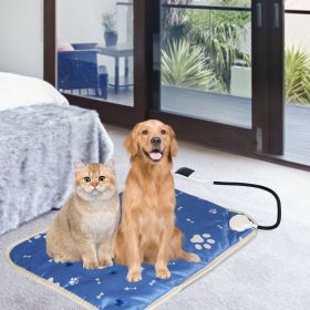 Pet Heating Pad Electric Dog Cat Heating Mat Waterproof Warming Blanket with Adjustable Temperature 0-12 Timer Digital Display Chewing-resistant (Type: 45_70CM_Thermostat)