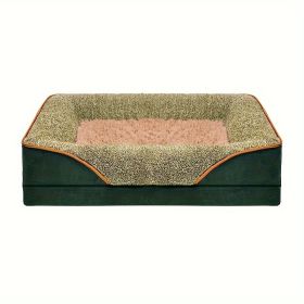 Removable And Washable Pet Dog Sofa And Dog Bed, Dog Nest,  Pet Bed Sofa, Comfortable And Soft, Cat Sofa Bed With Raised Edges To Protect The Neck (Color: Green, size: L ( 39.37*23.62*6.3 in ))