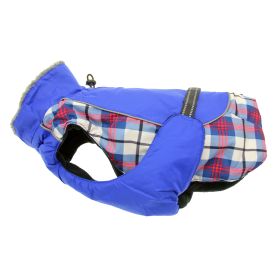 Alpine All-Weather Dog Coat (Color: Royal Blue PLaid, size: medium)